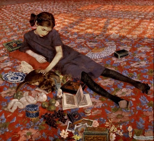 casorati-girl-on-a-red-carpet-1912